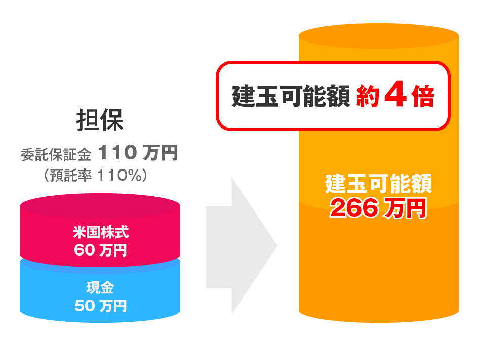 米国株式を担保として使えない場合の図